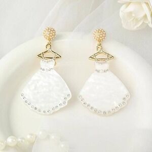 Sparkling Bridal Dress Hanger Dangle Earrings Bridal Wedding Party Jewelry Gift